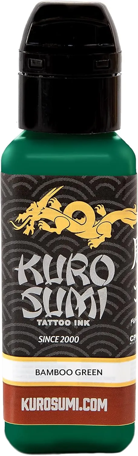 Kuro Sumi Bamboo Green, Vegan Friendly, Professional Ink 3oz