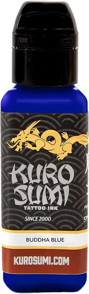 Kuro Sumi Buddha Blue, Vegan Friendly, Professional Ink 3oz