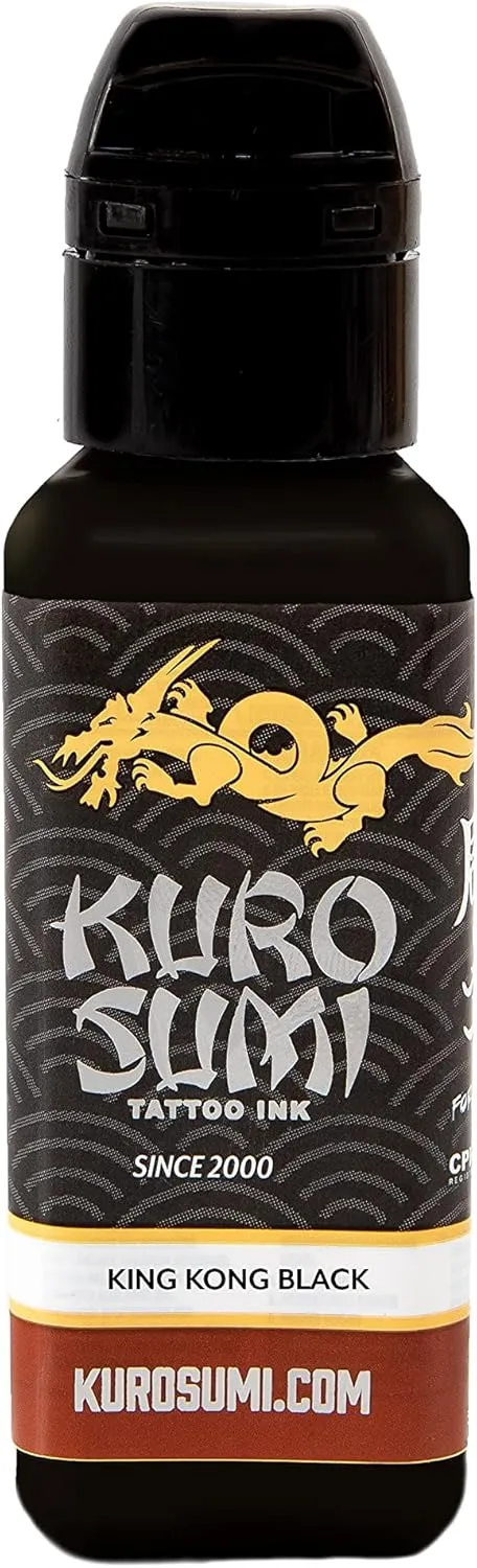 Kuro Sumi King Kong Black, Vegan Friendly, Professional Ink 3oz