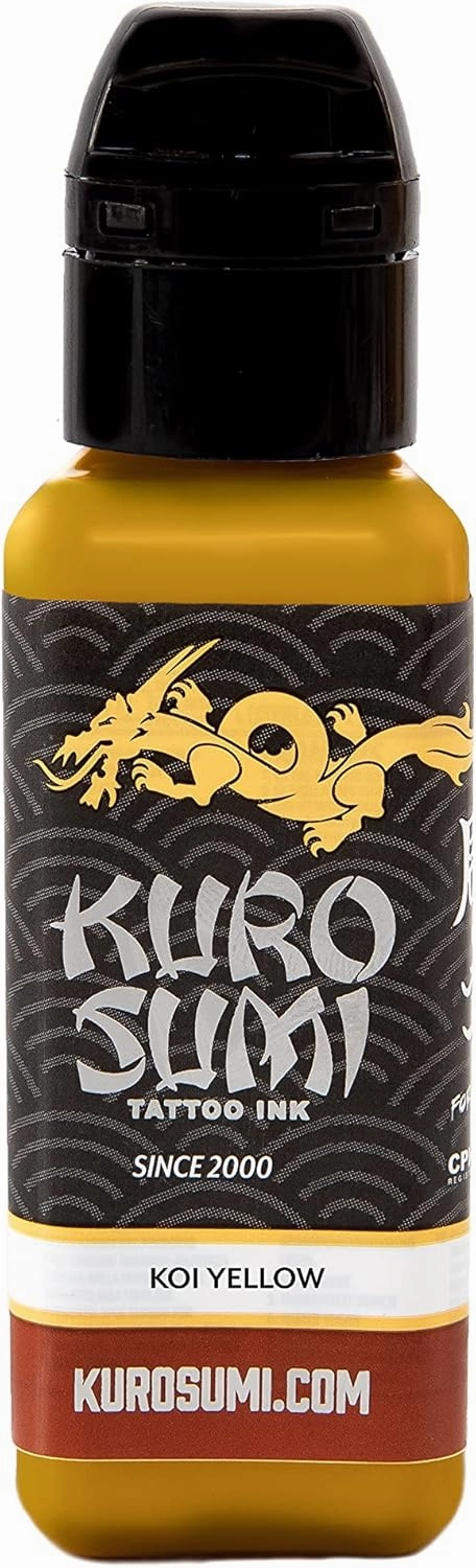 Kuro Sumi Koi Yellow, Vegan Friendly, Professional Ink 3oz