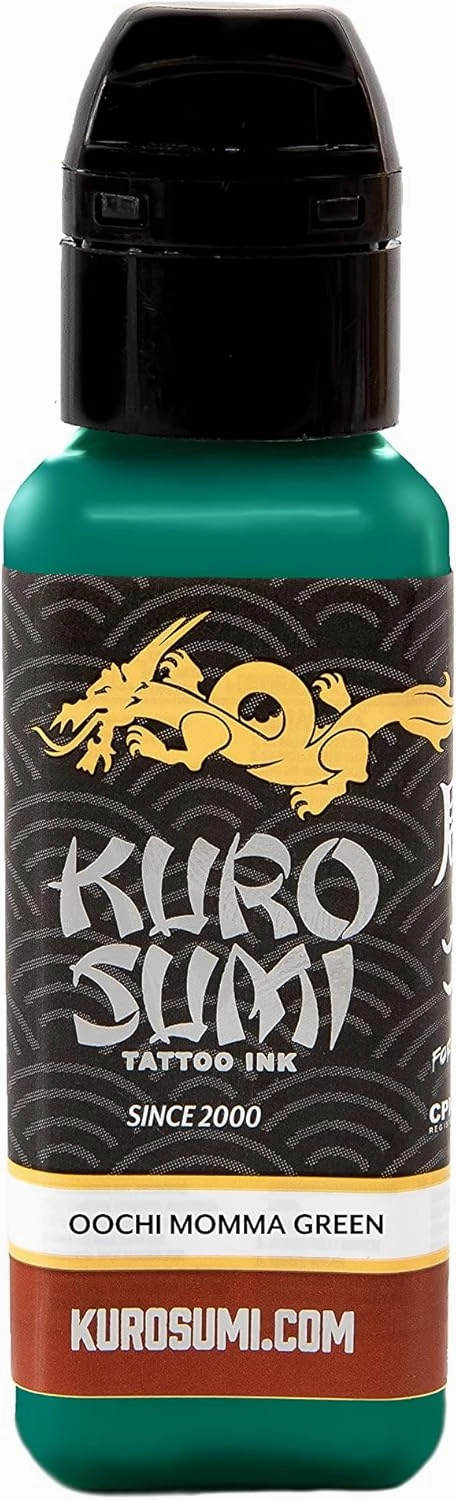 Kuro Sumi Oochi Momma Green, Vegan Friendly, Professional Ink 3oz