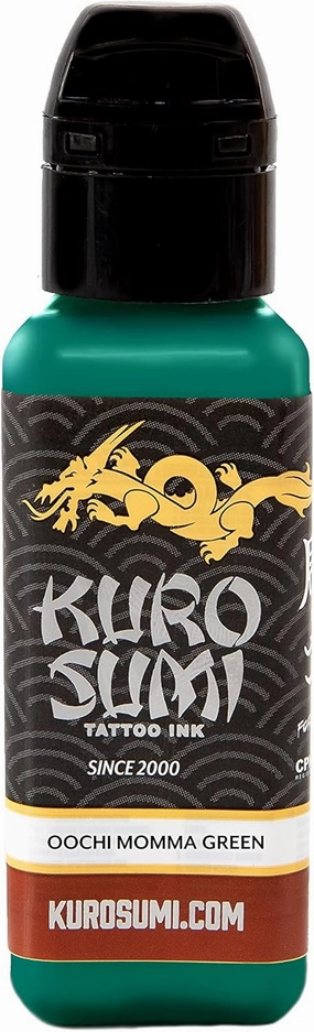Kuro Sumi Oochi Momma Green, Vegan Friendly, Professional Ink 3oz