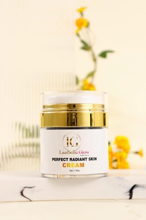 LaabelleGlow Perfect Radiant Skin Cream, 1.76oz, White and Gold Jar, Facial Moisturizer