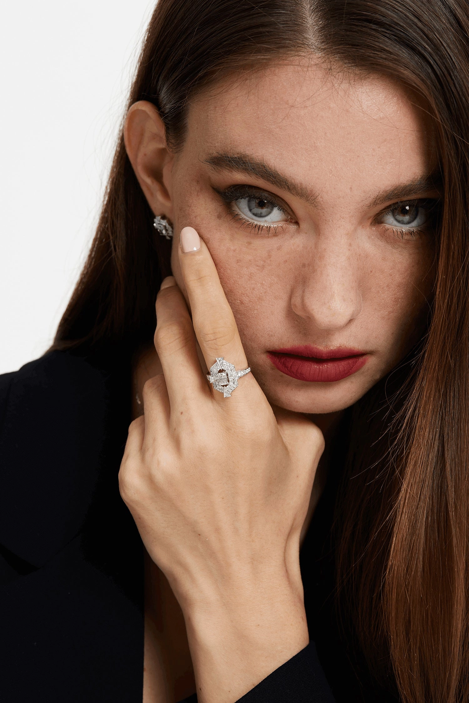 Lab Diamond Art Deco Ring in White Gold