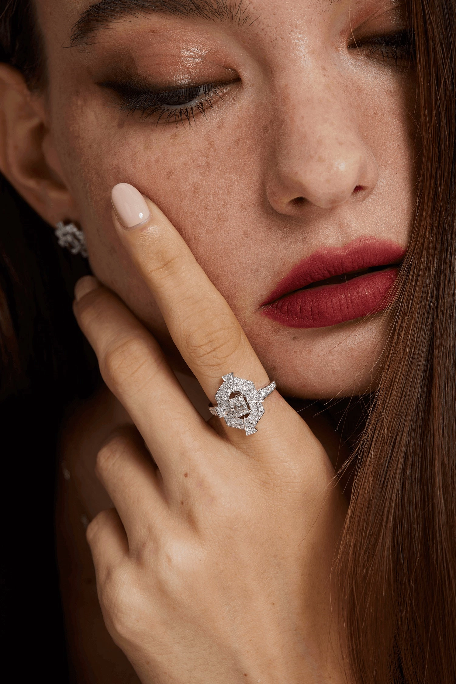 Lab Diamond Art Deco Ring in White Gold
