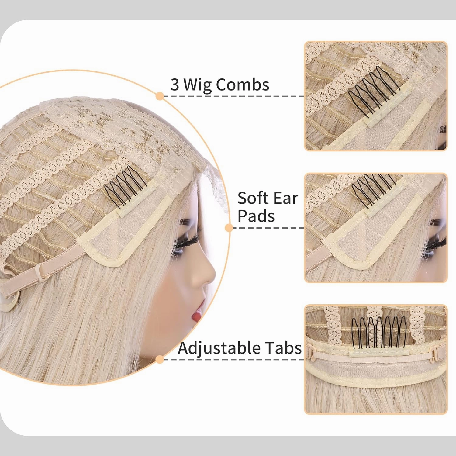 Lady Miranda Long Platinum Blonde Wig 28 Inch Natural Wavy Blonde Wig Middle Part Blonde Lace Wig Synthetic Hair Blonde Wigs for White Women
