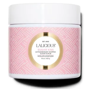 LALICIOUS Sugar Kiss Sugar Scrub, Exfoliating Body Scrub, Moisturizing Extraordinary Whipped Body Exfoliator, Gentle Exfoliating Body Scrubber Exfoliator for Radiant Skin, No Parabens - 16oz