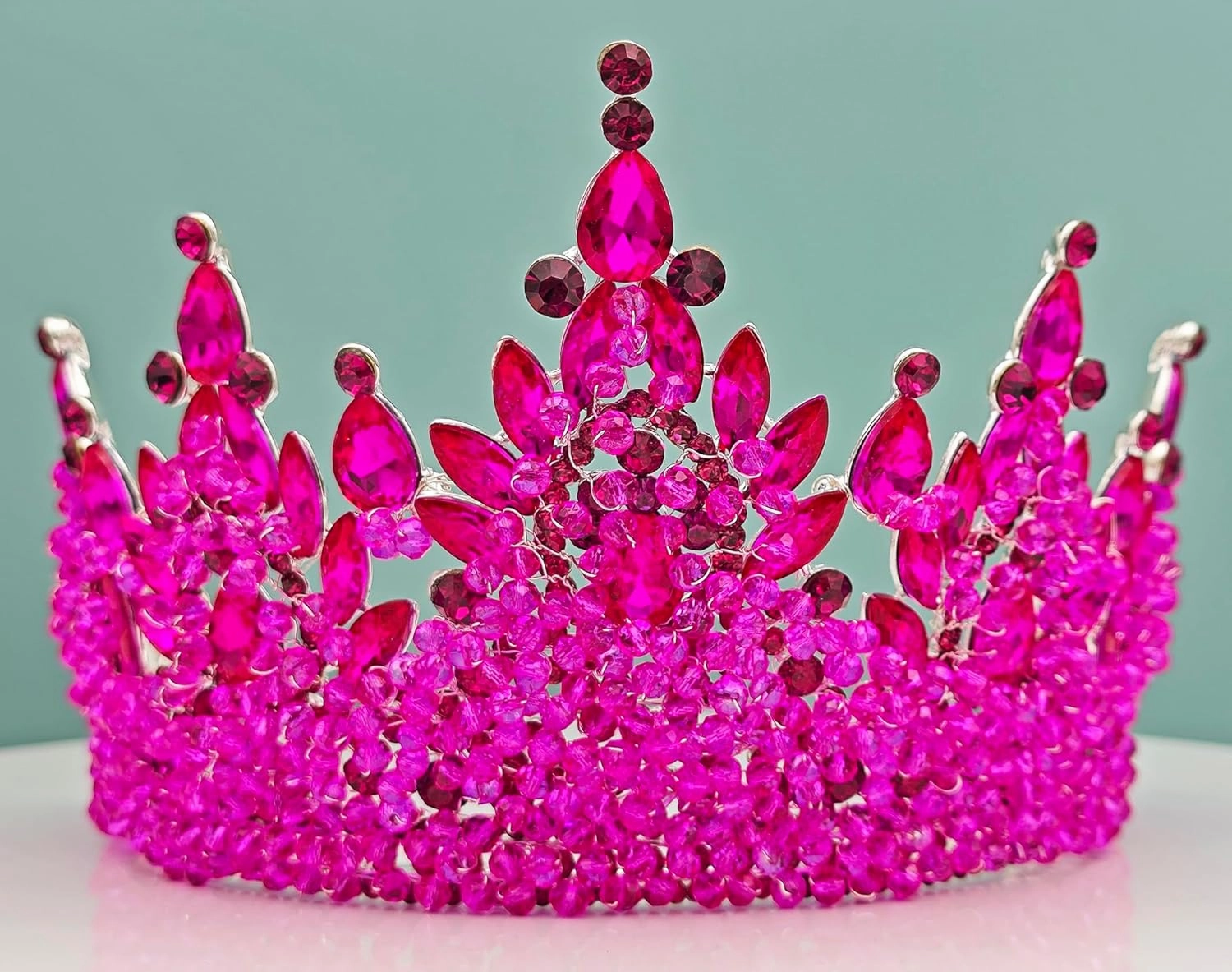 Large Tiaras and Crowns for Women Crystal Tall Pageant Crowns Rhinestone Royal Queen Headband Princess Quinceanera Headpieces for Wedding Birthday Prom Party Costume Cosplay