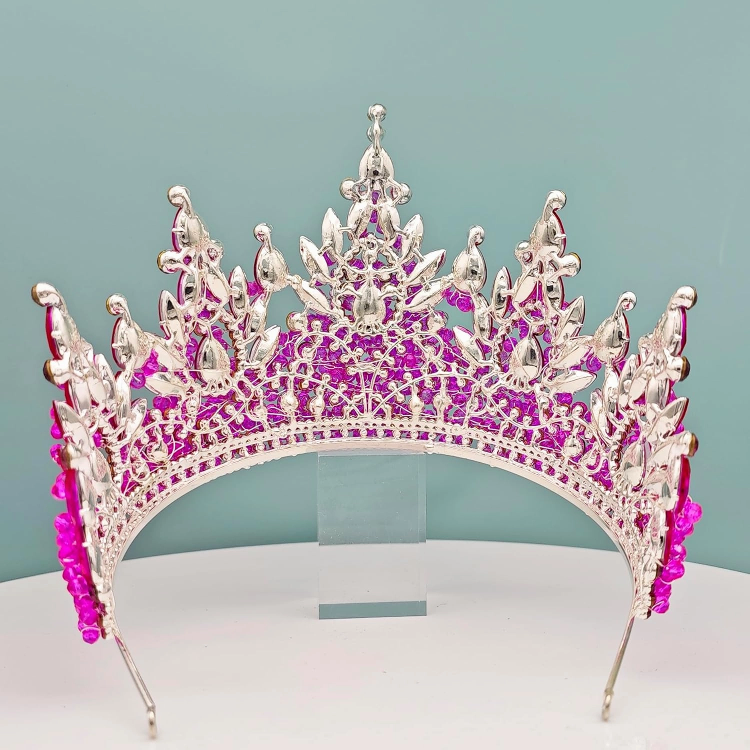 Large Tiaras and Crowns for Women Crystal Tall Pageant Crowns Rhinestone Royal Queen Headband Princess Quinceanera Headpieces for Wedding Birthday Prom Party Costume Cosplay