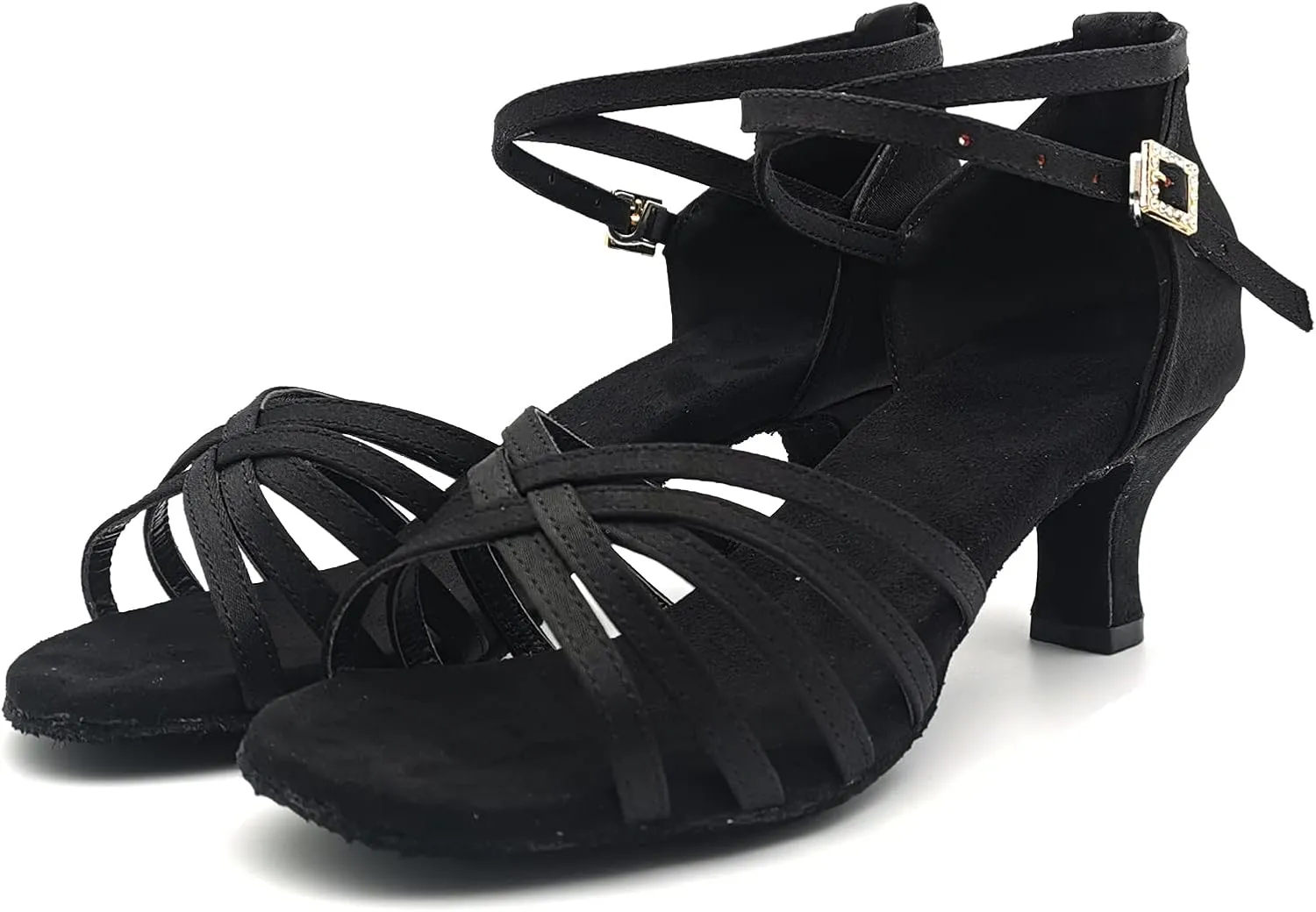 Latin Dance Shoes for Women Satin Professional Indoors ONLY Ballroom Salsa Cha-cha Practice Performance Dance Shoes