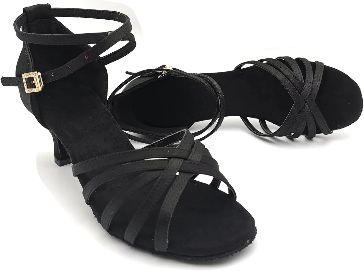 Latin Dance Shoes for Women Satin Professional Indoors ONLY Ballroom Salsa Cha-cha Practice Performance Dance Shoes