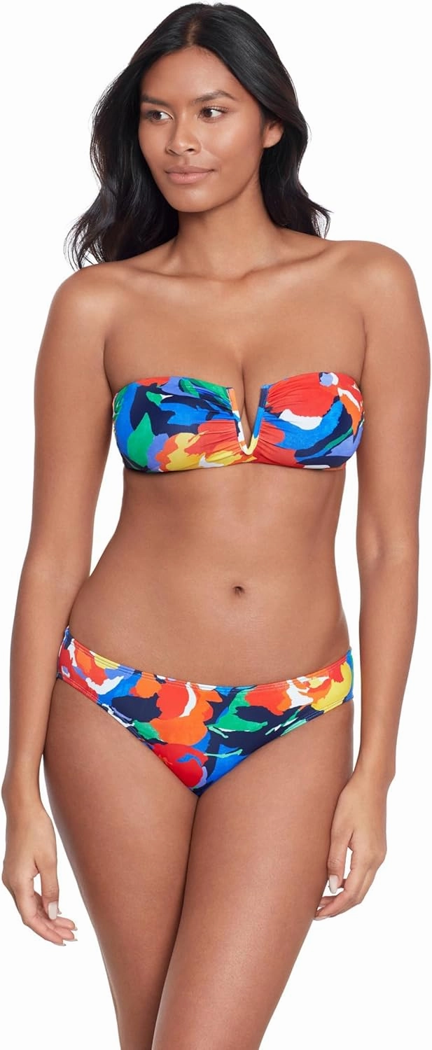 Lauren Ralph Lauren Women's Bold Abstract Floralv Wire Bandeau Top