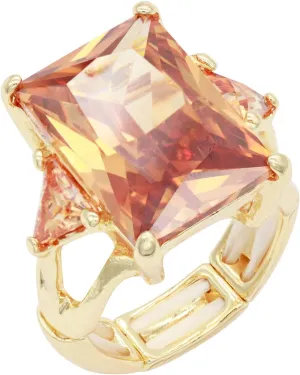 Lavencious Big Bold Radiant CZ Stones Stretch Rings for Women Size for 7-9