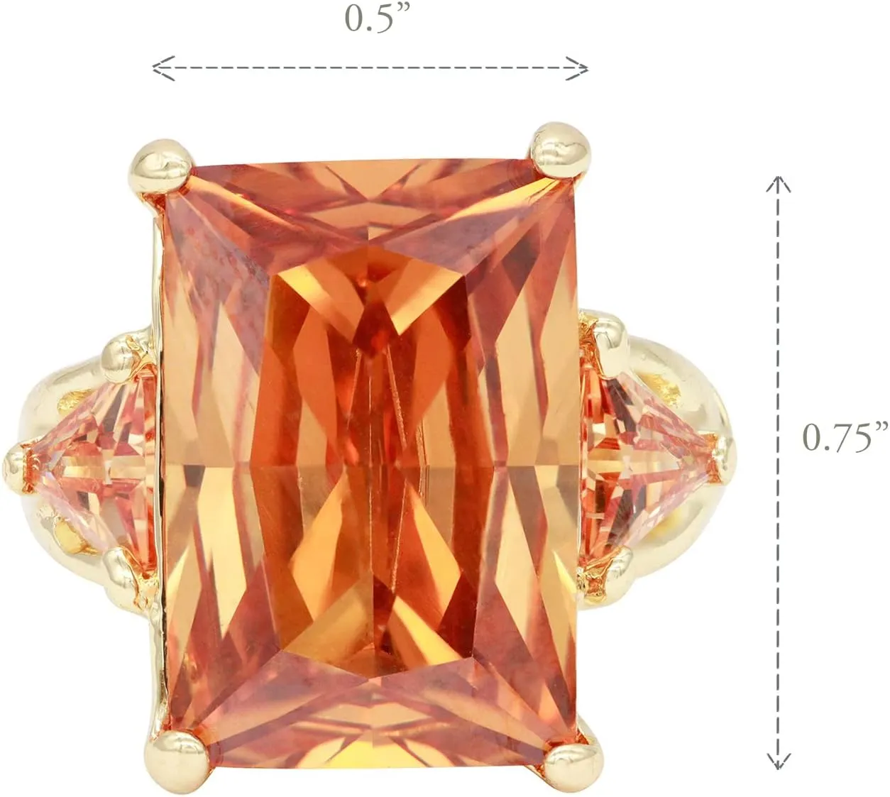 Lavencious Big Bold Radiant CZ Stones Stretch Rings for Women Size for 7-9