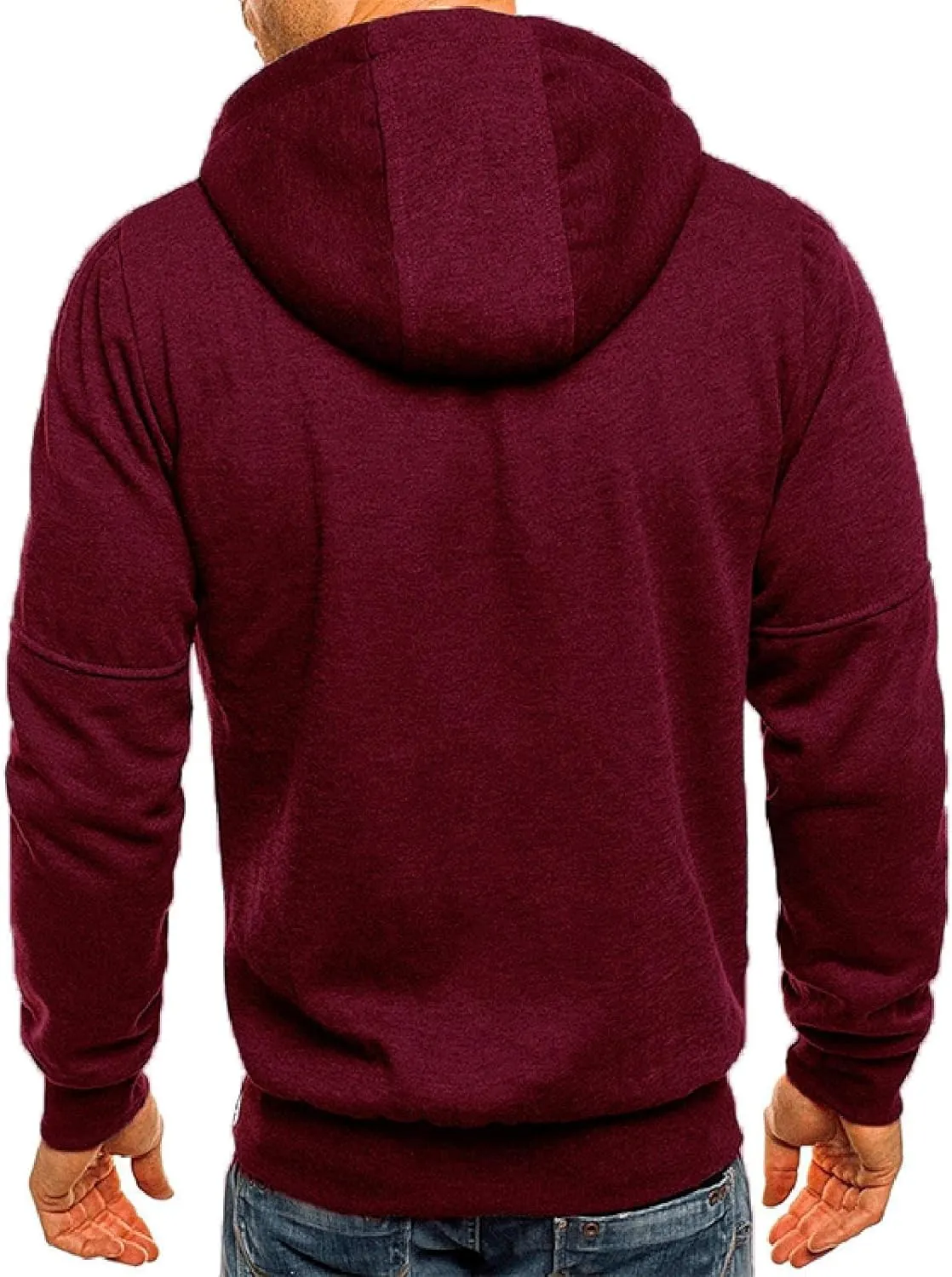 LCMTWX Mens Hoodies Pullover Casual Loose Solid Hooded Sweater Top Heavyweight Fleece Hoodie Sports Hooded Jacket Full Zip