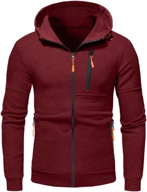 LCMTWX Mens Hoodies Pullover Casual Loose Solid Hooded Sweater Top Heavyweight Fleece Hoodie Sports Hooded Jacket Full Zip