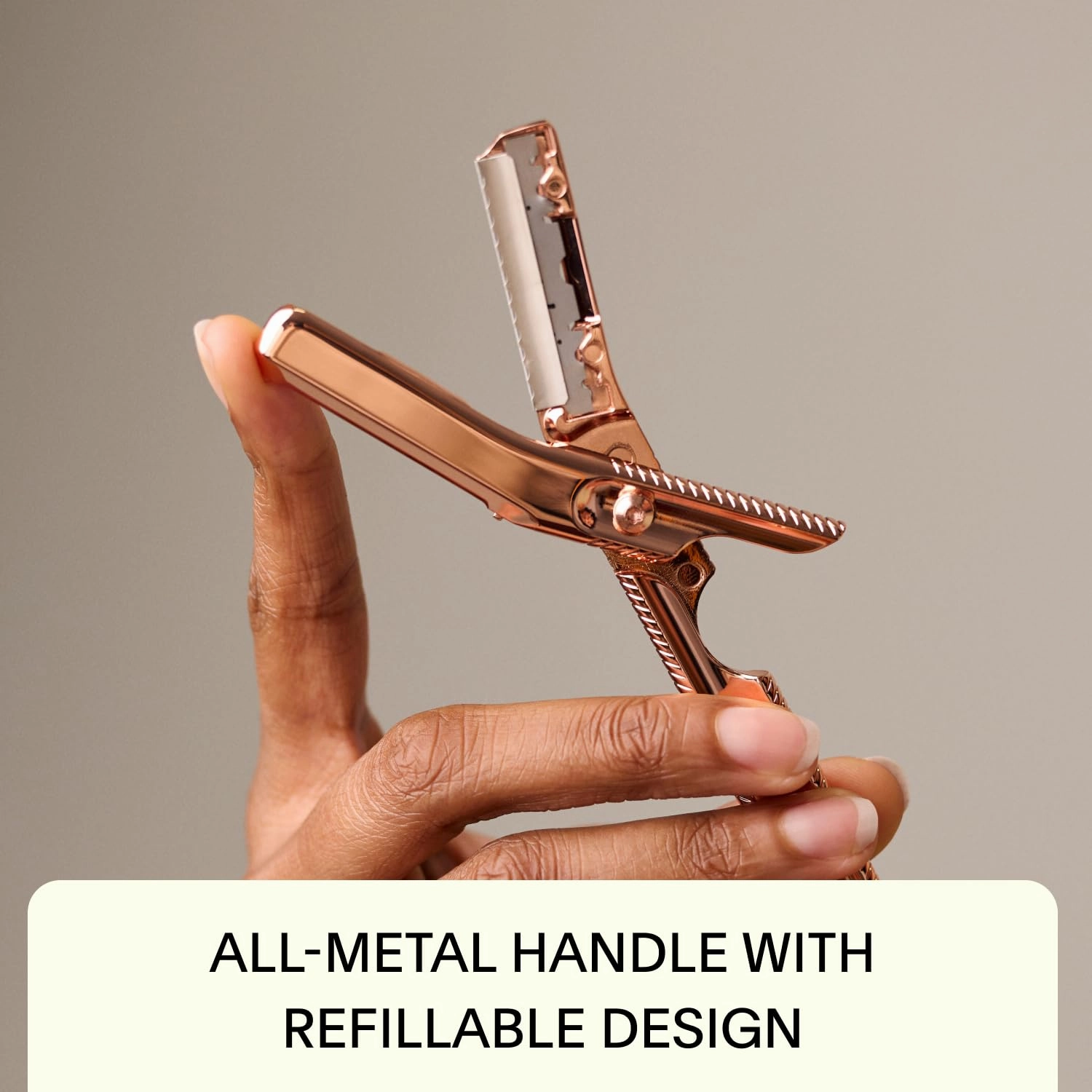 Leaf Shave | The Leaf Dermaplaner, Gold - All-Metal, Reuseable Dermaplaning Razor and Exofliating Tool for Women
