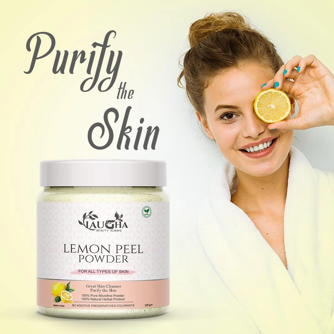 Lemon Peel Powder for Brightening & Glowing Skin, Face Mask, Face Pack, 100gm (Pack of 1 Jar 100 gm)