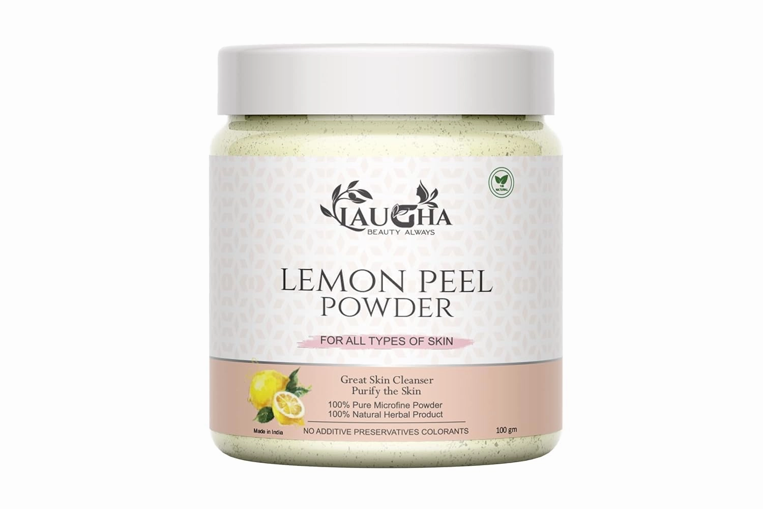 Lemon Peel Powder for Brightening & Glowing Skin, Face Mask, Face Pack, 100gm (Pack of 1 Jar 100 gm)