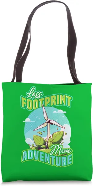 Less Footprint More Adventure Bold Eco Design Tote Bag