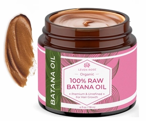 Leven Rose 100% Raw Batana Oil For Hair Growth - 4oz Unrefined, Organic, Pure Batana Oil, Dr. Sebi Approved – Strengthen   Repair Damaged Hair