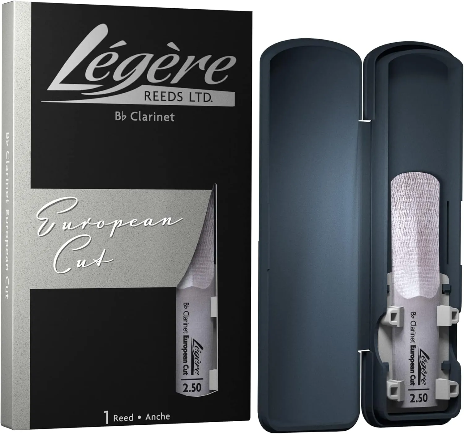 Légère Reeds - Bb Clarinet Reed, European Cut, Strength 2.50 (BBES2.50) - Premium Synthetic Woodwind Reed