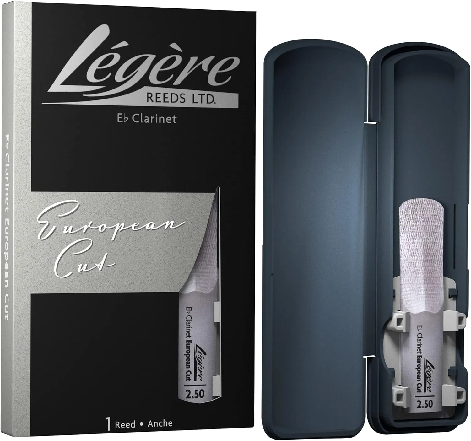 Légère Reeds - Eb Clarinet Reed, European Cut, Strength 2.50 (EBES2.50) - Premium Synthetic Woodwind Reed