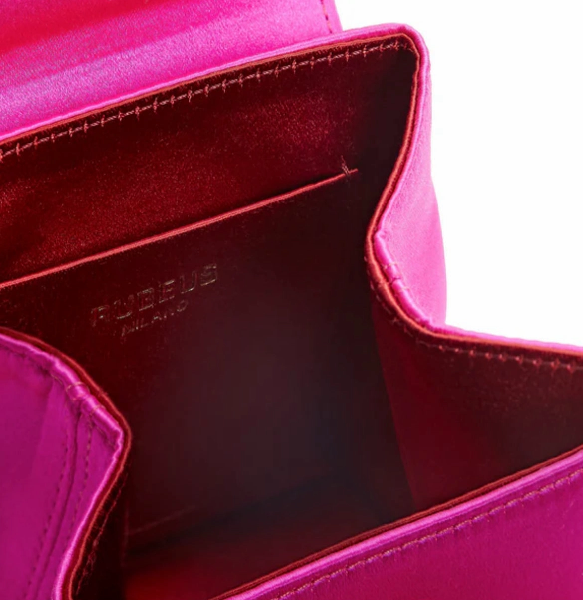 Like New Rubeus Milano Satin Fuchia Liza Mini Bag