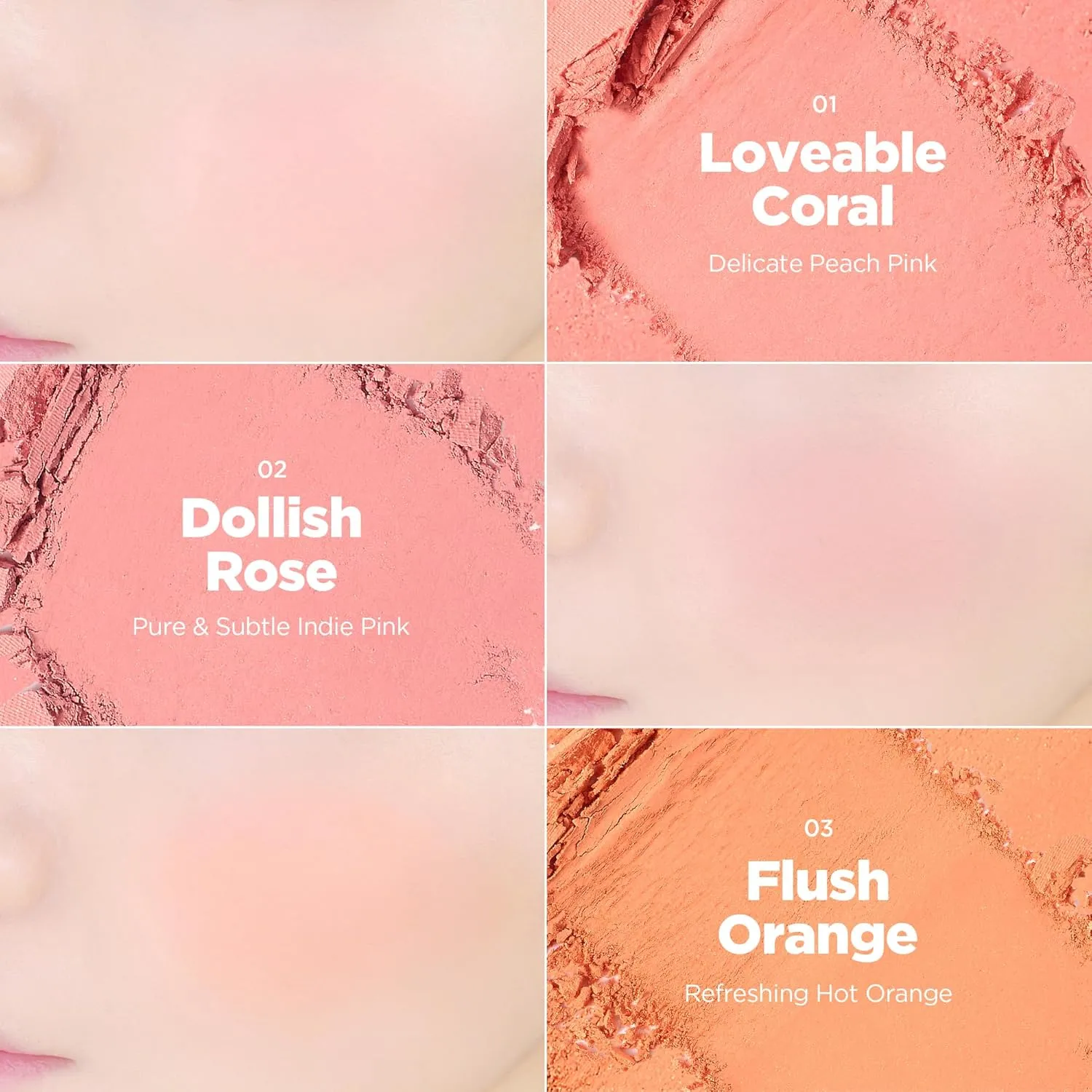lilybyred Luv Beam Cheek | Heart-Shaped Korean Powder Blush, Soft Matte Finish with Subtle Shimmer, Blendable & Buildable, Lightweight & Long-Lasting, Natural Flush, 0.16 oz. (03 Flush Orange)