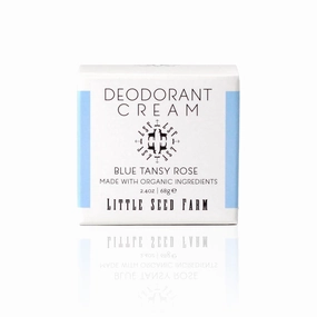Little Seed Farm All Natural Deodorant Cream, Aluminum Free Deodorant for Women or Men - Blue Tansy Rose, Net Wt. 2.4oz | 68g