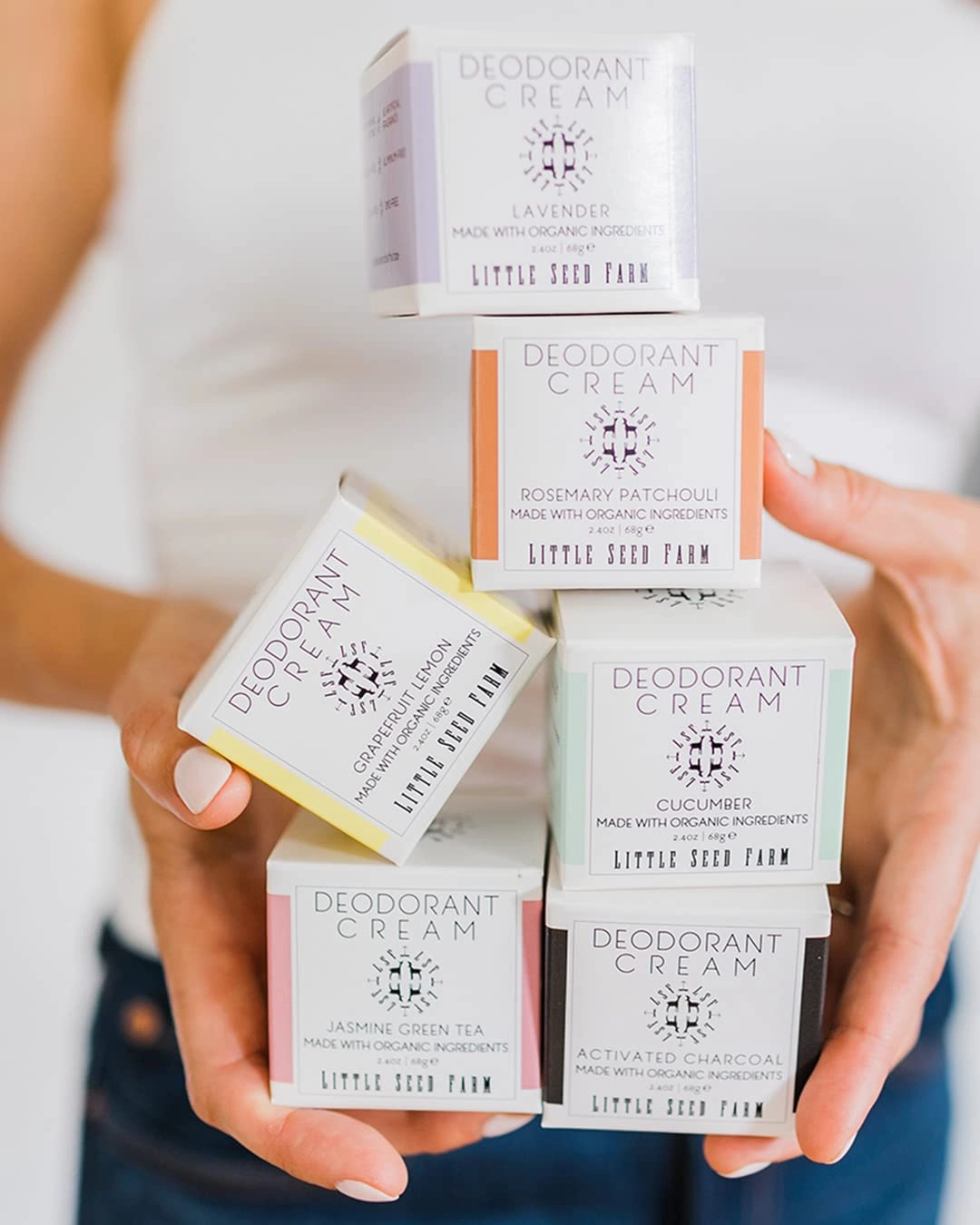 Little Seed Farm All Natural Deodorant Cream, Aluminum Free Deodorant for Women or Men - Blue Tansy Rose, Net Wt. 2.4oz | 68g