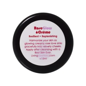 LIVING LIBATIONS - Organic/Wildcrafted Rose Glow Face Creme | Natural, Plant-Based, Clean Beauty (.5 oz | 15 ml)