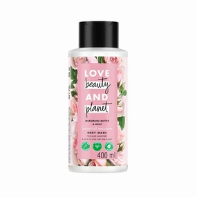 Lo'veBeautyPlanet Moisturising Body Wash | with Murumuru Butter & Rose | Liquid Shower Gel | 400ml (13.5 Fl Oz)