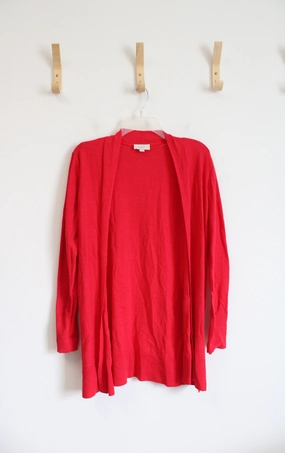 LOFT Red Cardigan | M