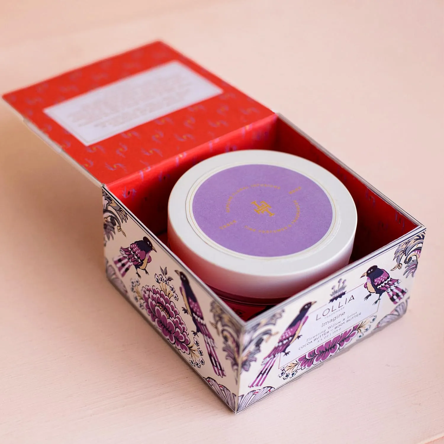 LOLLIA Imagine Body Butter, 5.5 oz. - Flowering Willow & Lotus Fragrance - Shea Butter & Cocoa Butter, Body Lotion for Women, Hydrating & Smooth Body Moisturizer