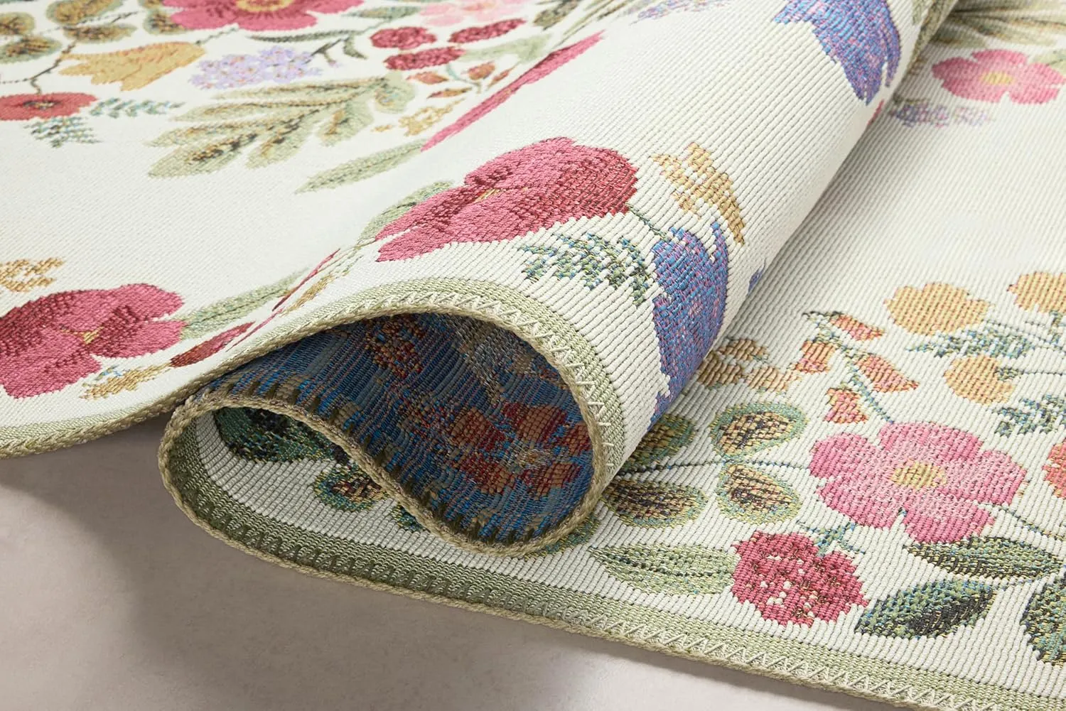 Loloi Rifle Paper Co. Perennial Collection Blossom PRN-01 Cream 7'-10" x 11'-2" Indoor/Outdoor Area Rug