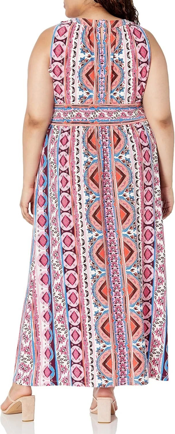 London Times Women's Halter Neckline Signature Morris Maxi Dress Vacation Occasion Event Guest of
