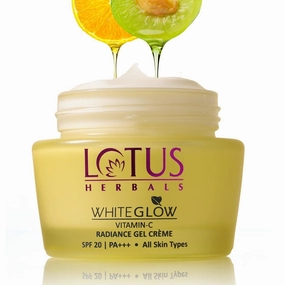 Lotus' Herbals WhiteGlow Vitamin C Gel Crème | Reduces Dark Spots | Unique Gel   Crème Formula | 100x More Vitamin C | Boosts Radiance | Paraben-Free | 50g, 1.76oz