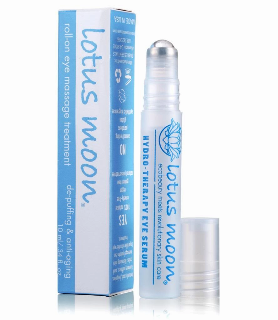 Lotus Moon Hydro-Therapy Roll-On Eye Serum - instant hydration for your delicate eye area with Hyaluronic Acid; helps reduce puffiness, and fine lines (10 ml)