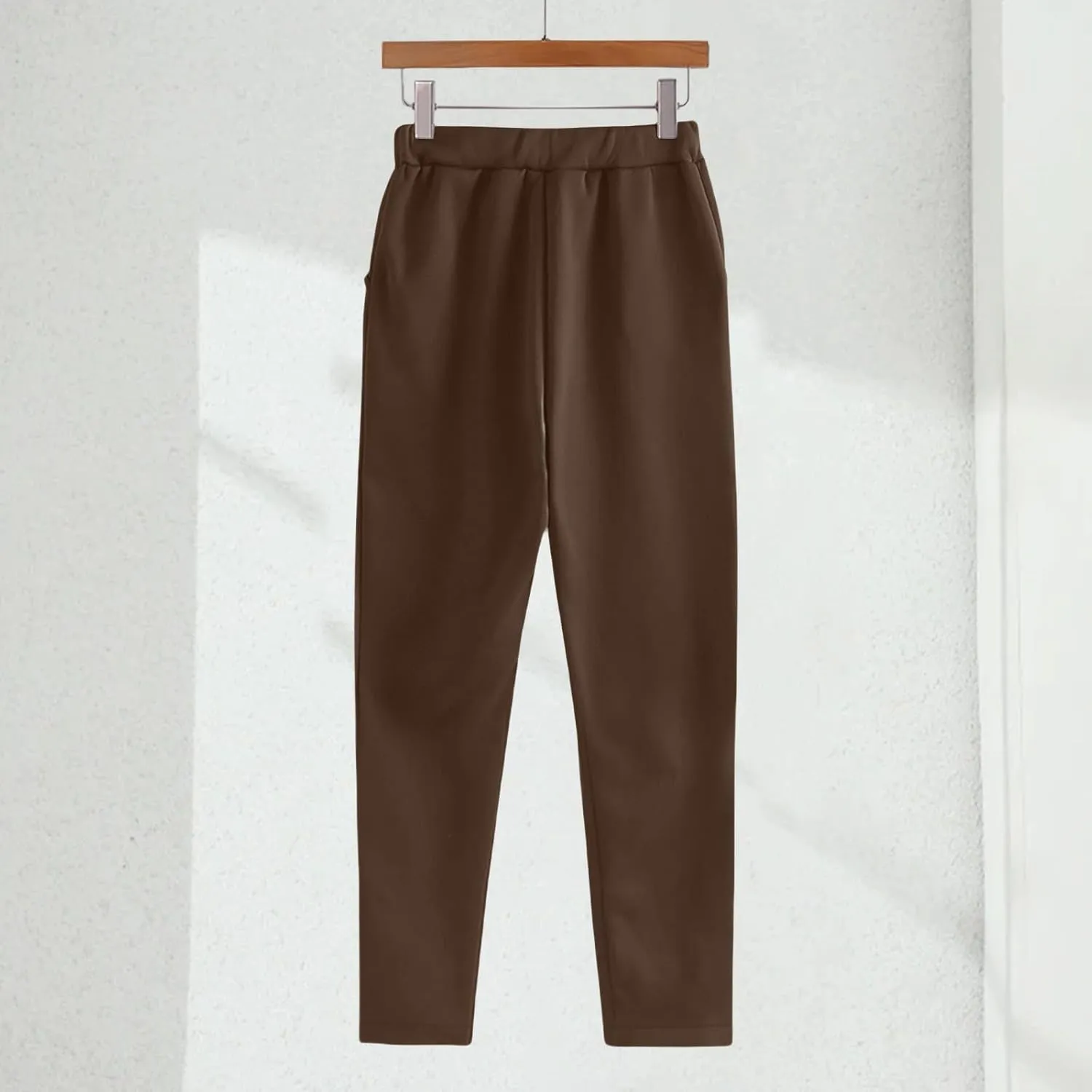 Lounge Matching Set Solid Color with Hat Sports Suit Women Fashion Slim Sweatpants with Multi Pockets