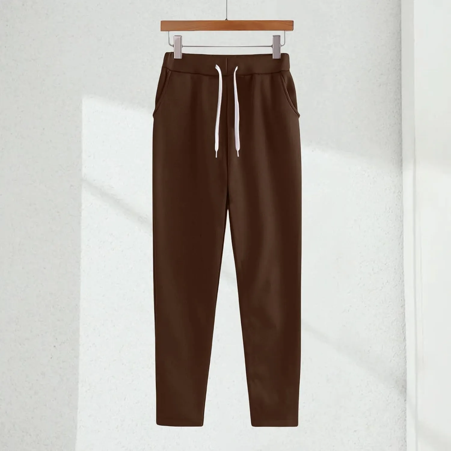 Lounge Matching Set Solid Color with Hat Sports Suit Women Fashion Slim Sweatpants with Multi Pockets