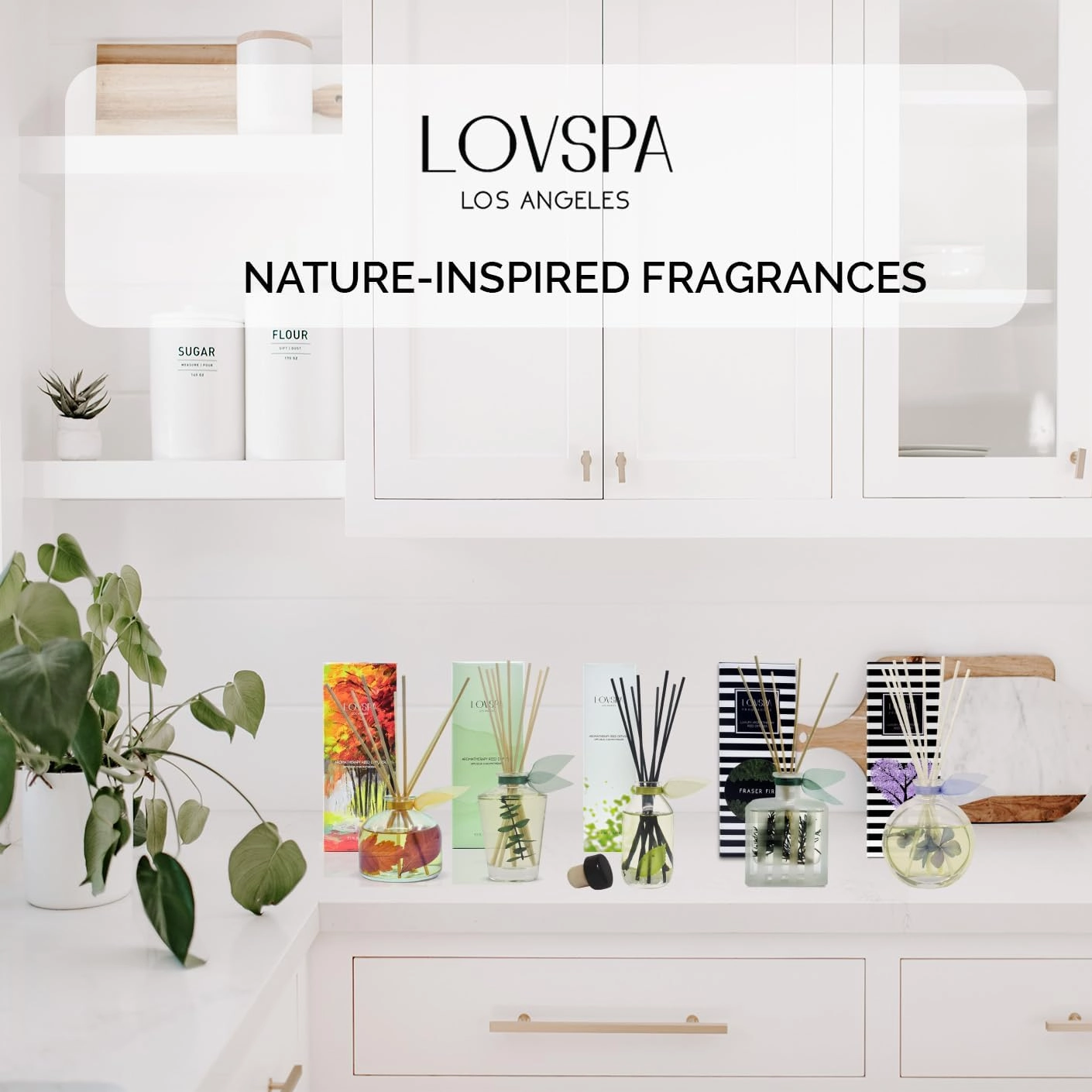 LOVSPA Moroccan Rose Scented Sticks Reed Diffuser Set – Soothing Floral Blend of Rose Essential Oils, 4.5 Ounces, Made in The USA