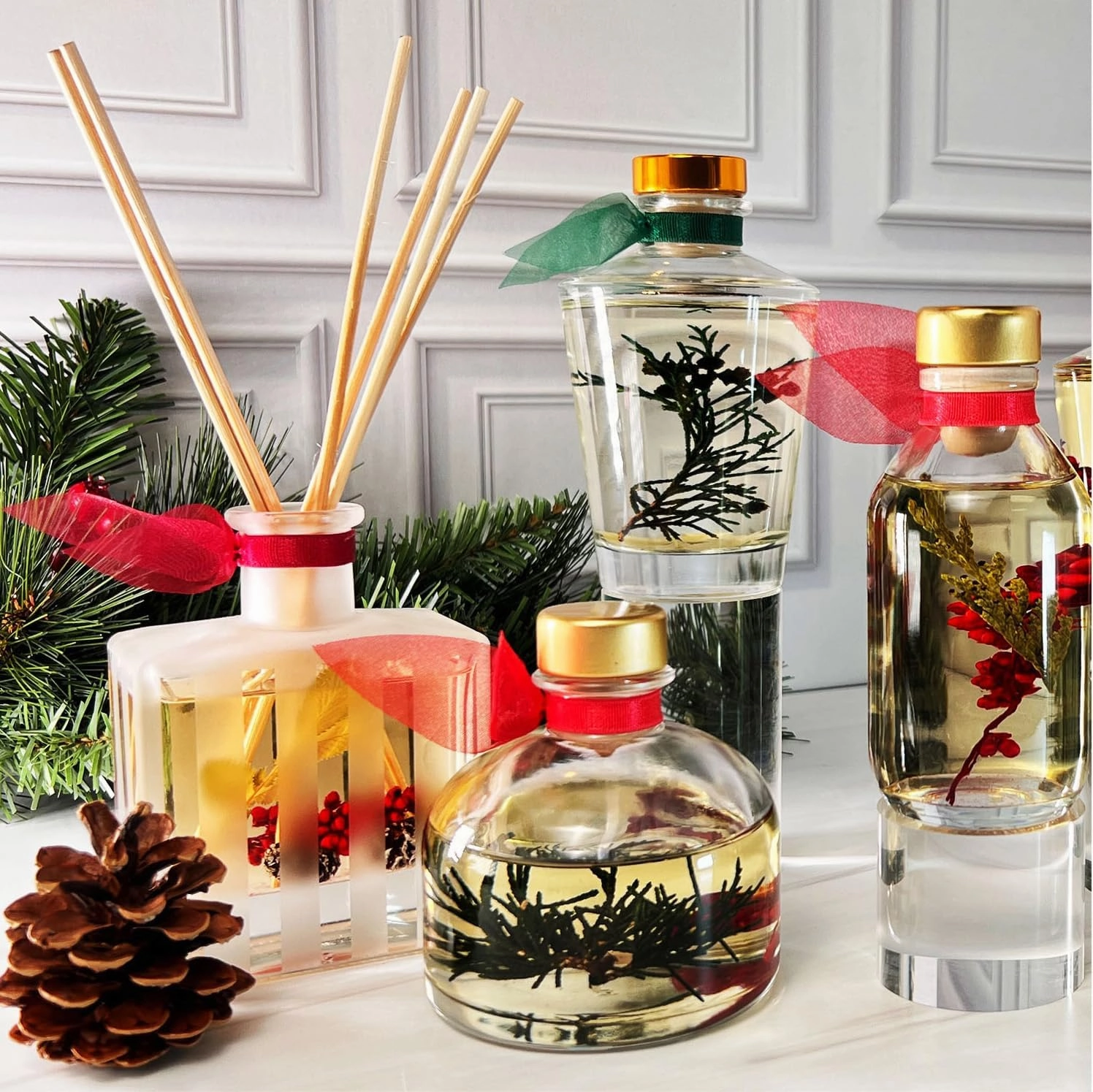 LOVSPA Moroccan Rose Scented Sticks Reed Diffuser Set – Soothing Floral Blend of Rose Essential Oils, 4.5 Ounces, Made in The USA