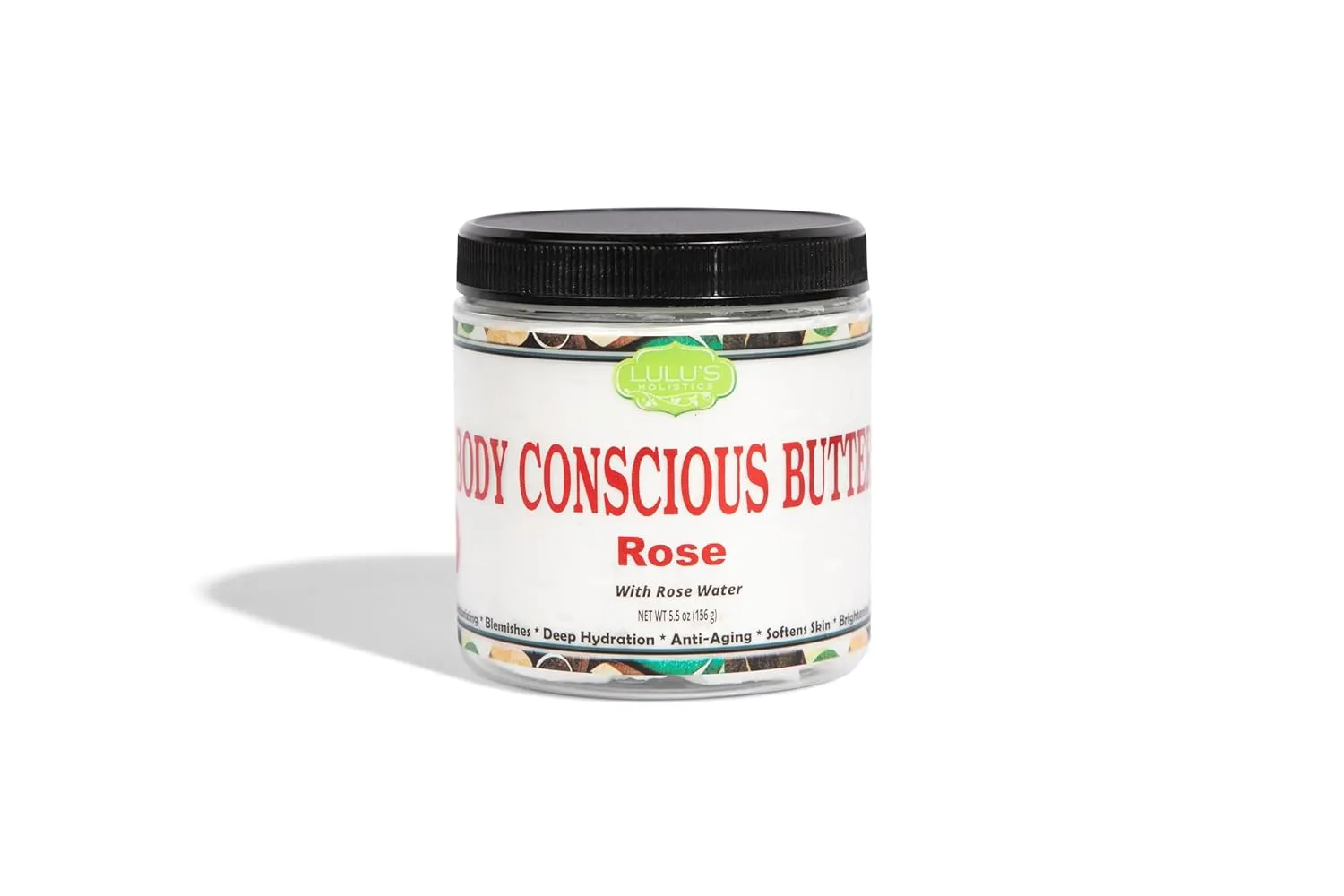 Lulu's Holistics Rose Water Body Butter with Natural Oils, 8 oz Jar, Superior Hydration for Smooth Skin