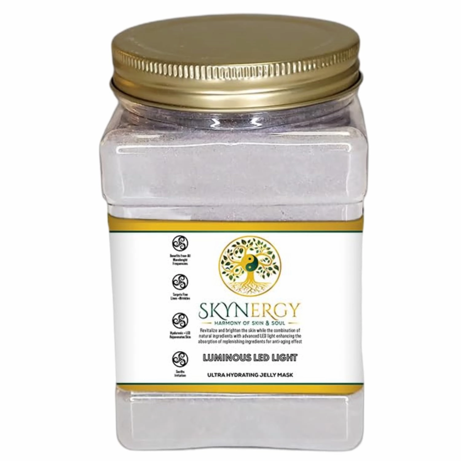 Luminous LED Light Jelly Face Mask | HydroGlo Jelly Mask for Skin Hydration | Radiance and Reduced Pigmentation | Vajafacial Jelly Mask | 12 Applications (30 Fl Oz)