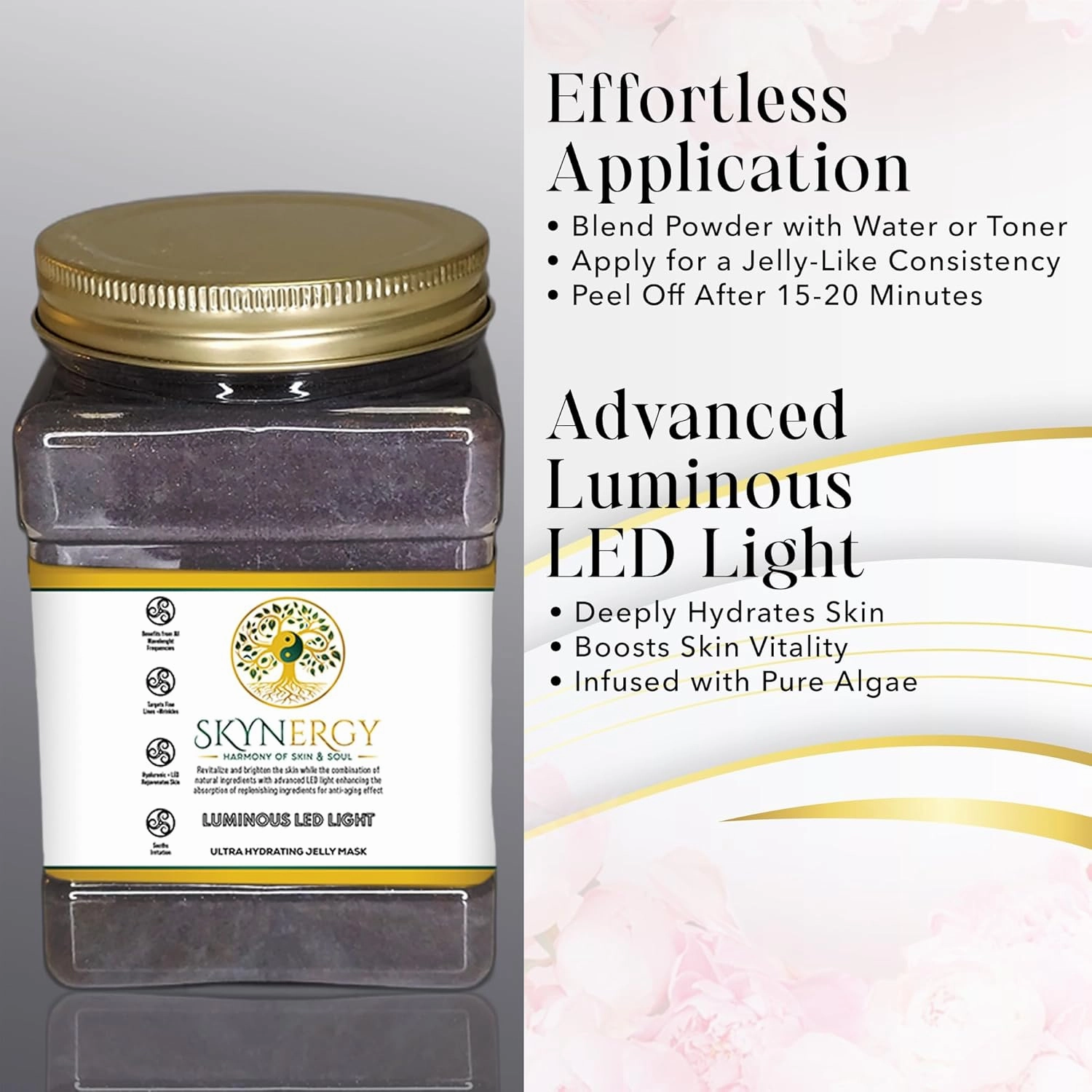 Luminous LED Light Jelly Face Mask | HydroGlo Jelly Mask for Skin Hydration | Radiance and Reduced Pigmentation | Vajafacial Jelly Mask | 12 Applications (30 Fl Oz)