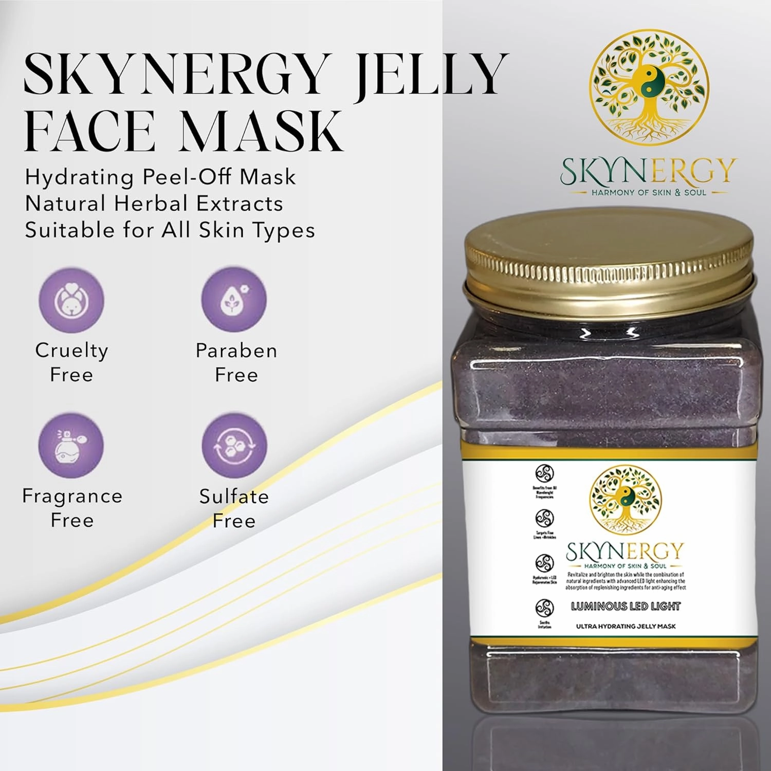 Luminous LED Light Jelly Face Mask | HydroGlo Jelly Mask for Skin Hydration | Radiance and Reduced Pigmentation | Vajafacial Jelly Mask | 12 Applications (30 Fl Oz)