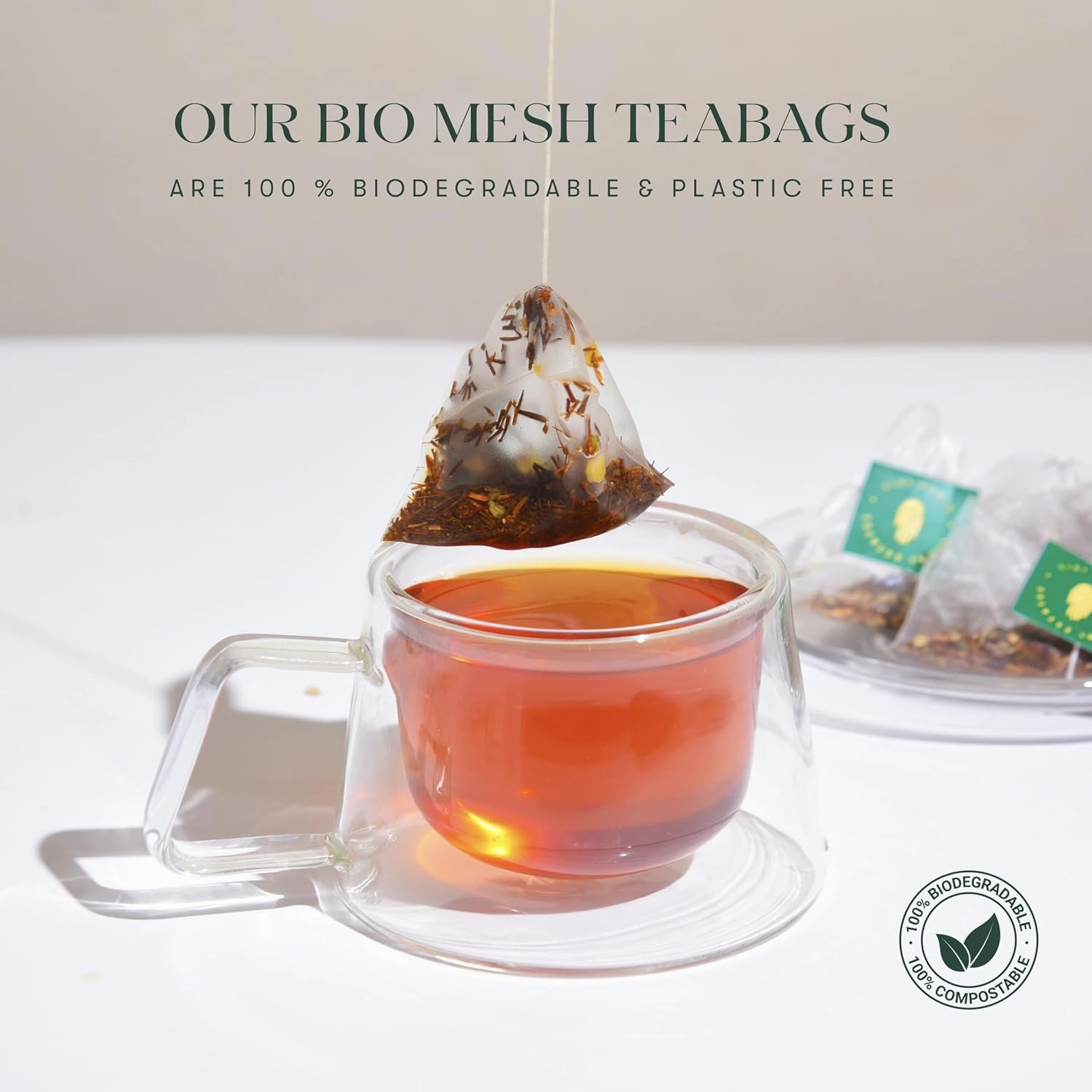 Luxmi Estates - Peach Mint Tea - 100g (50 Cups) | USDA Certified Organic Herbal Tea | Caffeine-Free