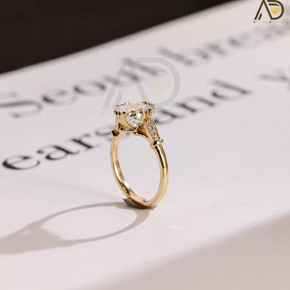 Luxurious Square Radiant Moissanite Engagement Ring in Solid Gold, Perfect for Women, Girlfriends, and Wives