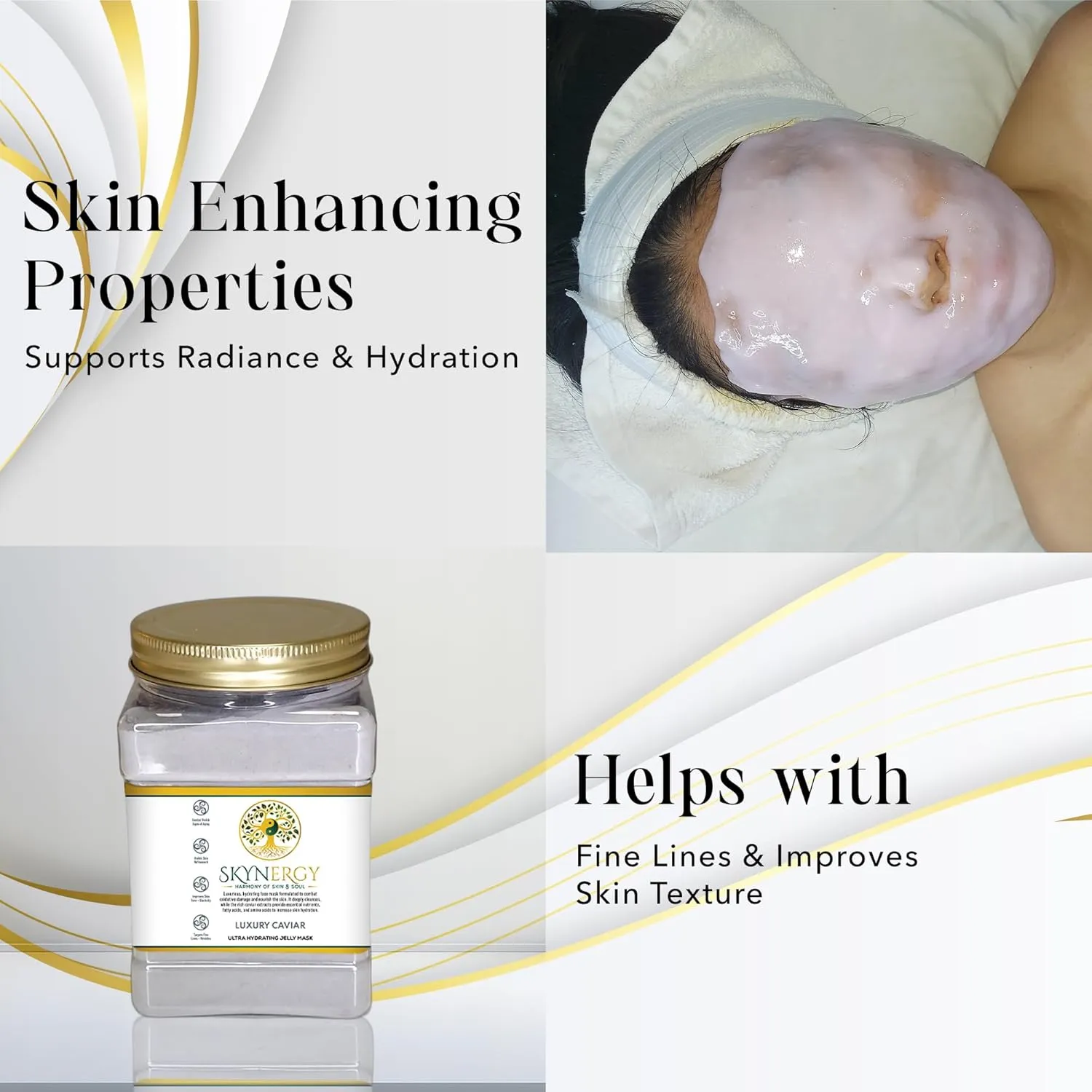 Luxury Caviar Jelly Face Mask | HydroGlo Jelly Mask for Skin Hydration | Radiance and Reduced Pigmentation | Vajafacial Jelly Mask | 12 Applications (30 Fl Oz)